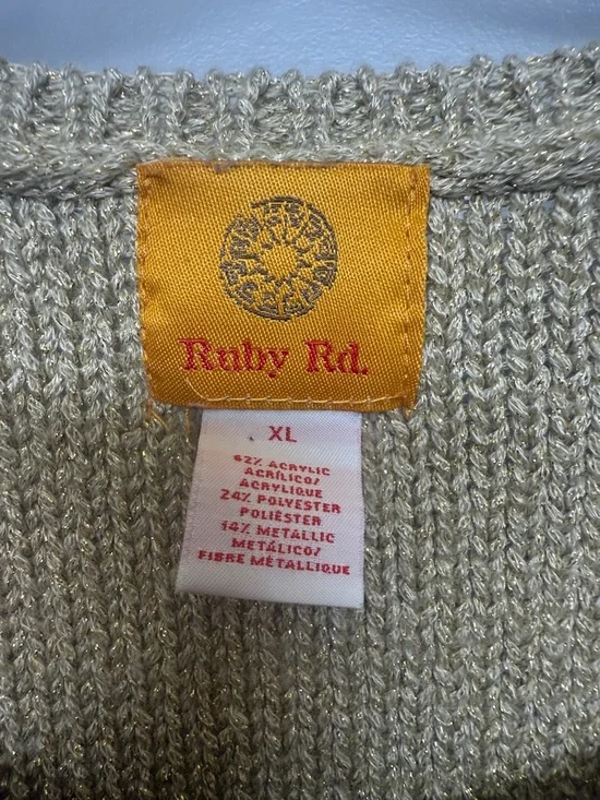 Ruby Rd Cream Jeweled Knit Tank Top - Picture 2 of 6